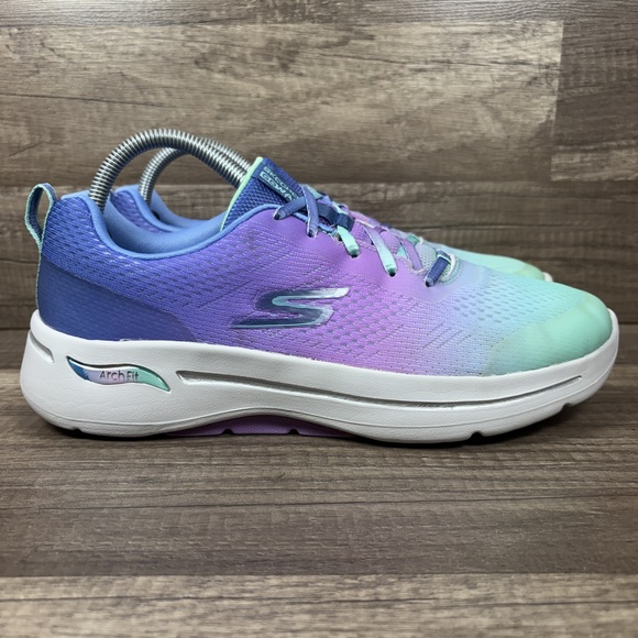 Skechers Shoes - Skechers Go Walk Arch Fit Blue Purple Green Womens Size 10 124878 Running Shoes